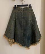 Nairo Unbalance Denim Surgery Midi Skirt