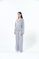 Pearl Hoodie Zip-Up Gray