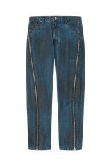 カーブドジッパーデニムパンツ (FOR UNISEX)