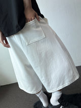 Rugby Double Pintuck Keyring Wide Bermuda Shorts 4color