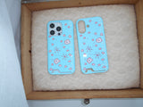 starry sketch card pocket phone case (blue)