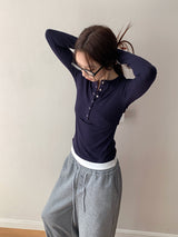 Base Spandex Round Long Sleeve T-Shirt