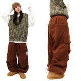 ワイドレッグコーデュロイリベットパンツ