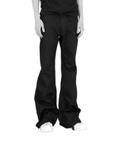 WAX COATED FLARE BLACK JEANS