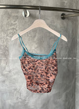 see-through lace leopard print singlet