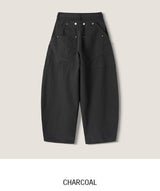 Cottie Flip Back Pocket Curved Cotton Pants