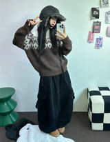 ミンク🖤リベットパラシュートコーデュロイロングパンツ🩶🖤2カラー