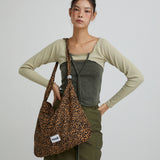 LEOPARD CORDUROY ECO CROSS BAG