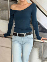 Tencel sheer v neck long sleeves(13color)