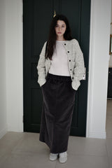 Corduroy maxi skirt, Charcoal