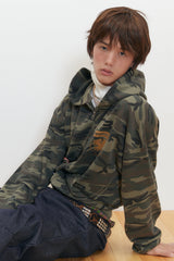Crow Keys Crop Hood Zip-up (Camo)