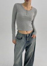 [MADE] Easy Henry Neck Long Sleeve T-Shirt With Cap