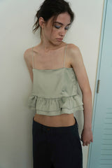 Tie satin blouse_mint