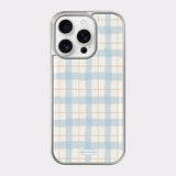 Cream check silver bumper case [1colors]
