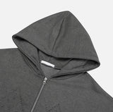 No.1143 gemstone pigment hood ZIP-UP