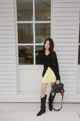Elise Knitwear Pleats Skirt Cardigan Two-Piece