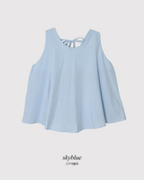 #バックスリットストラップスリーブレスブラウス (4color)