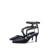 Satin Strap Stiletto Heel(Balck)