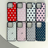 L ドット. (pinkblack) グラスバンパーiPhoneケース