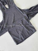 フードショルダースリットバックレスTシャツ
