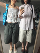 Wheel Cargo Bermuda Pants (3color)