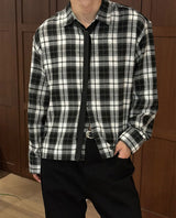[Unisex] クロップチェックシャツ(3color)