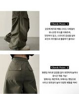 Lec Pintuck Metal Stud Parasuit Pants
