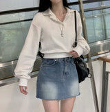 [BELLIDE MADE] Almonds, color cropped sweat