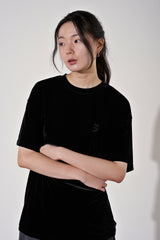 ドロップショルダーベルベット 1/2 T (Black)