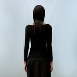 Hole Strap Knit Top (BLACK)