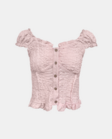 Lillian Embroidery Shirring Blouse