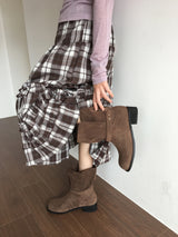 スタッドフォールディングスエードブーツ (2color)