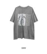 Pauline 75 レタリングピグメント半袖Tシャツ
