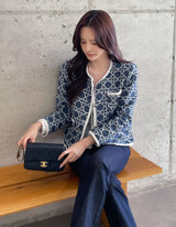 Mondel Cannage Color Matching Tweed Jacket