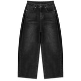 ビンテージサイドピンタックデニムパンツ (black)