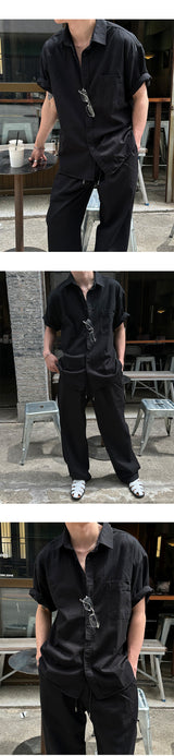 [SET UP가능] Washed cotton half shirts(6color)