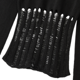 Mesh Cutout Knit - BLACK