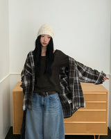 [ORIGINAL] Plain Hooded Check Shirt