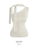 Sera Asymmetric Tie Top (4color)