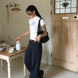 Send vintage flower half-turtleneck sleeveless T-shirt