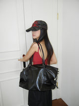 Daily Casual Washed Leather Big Shoulder Bag