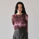sheer marble layered tops