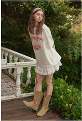 April Banding Mini Skirt White