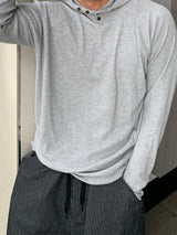 ボタンワッフルクロップハンドウォーマーフード (Men's Waffle Knit Hoodie)