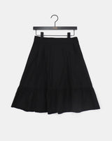Todi Pintuck Lace Flare Back-Banding Midi Skirt
