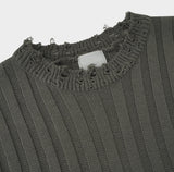 Bold ribbed damage over knit