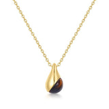 シルバー タイガーアイ ドロップペンダント 925 シルバーネックレス N068-05G