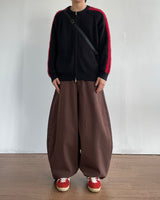 Brown Curved Denim Pants