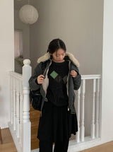 Ogets Fur Collar Work Jumper Jacket