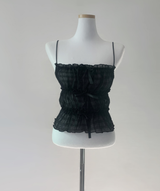 Bonir Shirring Lace Top (Black)
